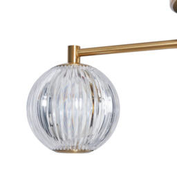 Rimi 3 Light LED Semi Flush Ceiling Light, Satin Brass - thumbnail 8