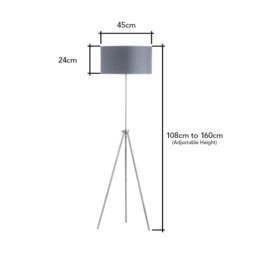 Pol Rise and Fall Tripod Floor Lamp, Brushed Steel - thumbnail 9
