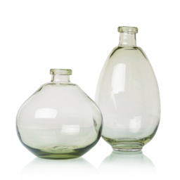 Recycled Round Glass Vase, Green Tint - thumbnail 6