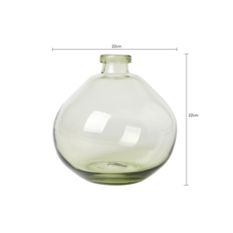 Recycled Round Glass Vase, Green Tint - thumbnail 8