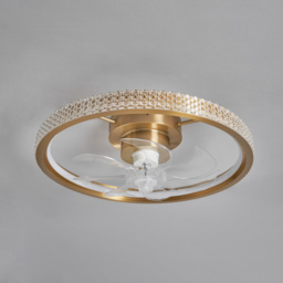Lyona LED Dimmable Fan Ceiling Light, Brass - thumbnail 7