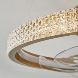 Lyona LED Dimmable Fan Ceiling Light, Brass - thumbnail 8