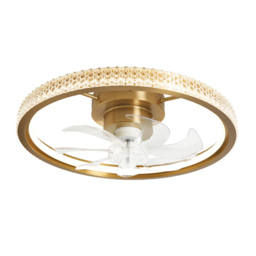 Lyona LED Dimmable Fan Ceiling Light, Brass