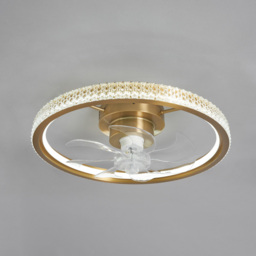 Lyona LED Dimmable Fan Ceiling Light, Brass - thumbnail 6