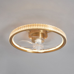 Lyona LED Dimmable Fan Ceiling Light, Brass - thumbnail 4