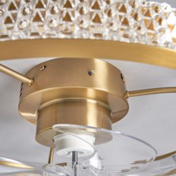 Lyona LED Dimmable Fan Ceiling Light, Brass - thumbnail 9