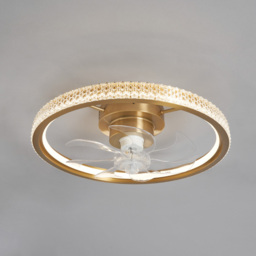 Lyona LED Dimmable Fan Ceiling Light, Brass - thumbnail 5