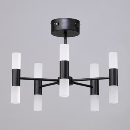 Lois 10 Light Semi Flush Ceiling Light, Black - thumbnail 6