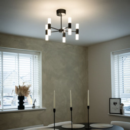 Lois 10 Light Semi Flush Ceiling Light, Black - thumbnail 3