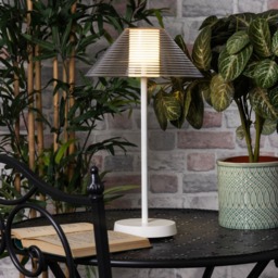 Lynx LED Rechargeable Outdoor Table Lamp, White - thumbnail 3