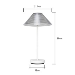 Lynx LED Rechargeable Outdoor Table Lamp, White - thumbnail 8