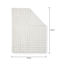 Scalloped Faux Fur Throw, Cream - thumbnail 6
