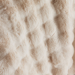 Scalloped Faux Fur Throw, Cream - thumbnail 4