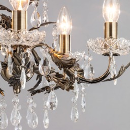 Paisley Flush Chandelier, Antique Brass - thumbnail 6