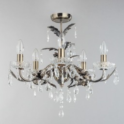 Paisley Flush Chandelier, Antique Brass - thumbnail 5