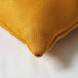 Snow Fleece Cushion, Ochre - thumbnail 4