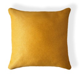 Snow Fleece Cushion, Ochre - thumbnail 3