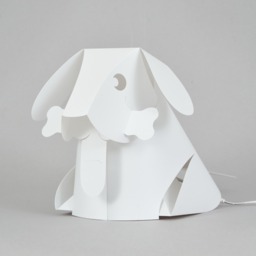 Glow Dog Origami Style Table Lamp, White - thumbnail 5