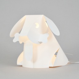 Glow Dog Origami Style Table Lamp, White - thumbnail 4