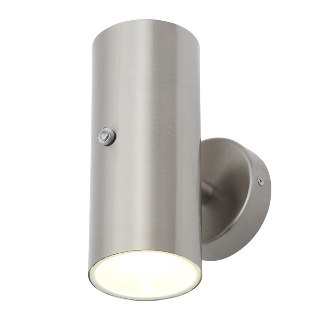 Grant Outdoor Up & Down LED Wall Light with Photocell, Stainless Steel - image 1