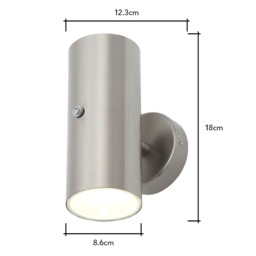Grant Outdoor Up & Down LED Wall Light with Photocell, Stainless Steel - thumbnail 8