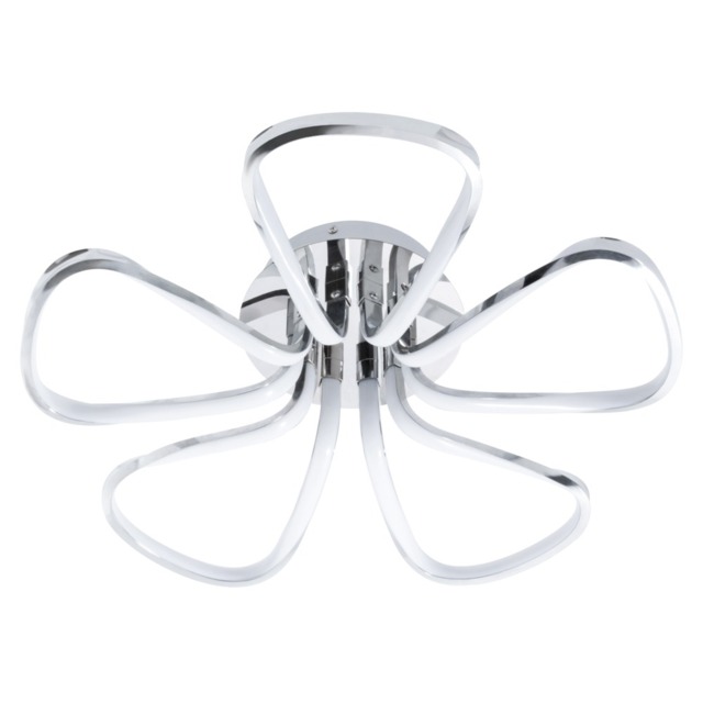 Alvar Petals LED Flush Ceiling Light, Chrome - image 1