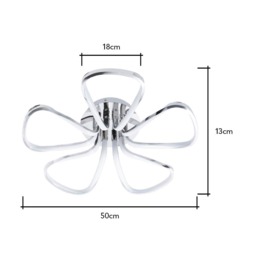 Alvar Petals LED Flush Ceiling Light, Chrome - thumbnail 8