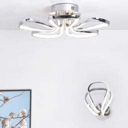 Alvar Petals LED Flush Ceiling Light, Chrome - thumbnail 7