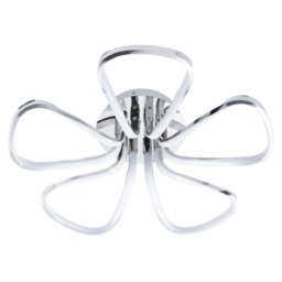 Alvar Petals LED Flush Ceiling Light, Chrome - thumbnail 1