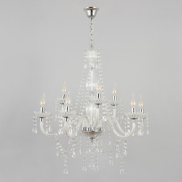Charlotte 9 Light Chandelier, Chrome - thumbnail 5
