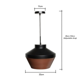 Lexi Ceiling Pendant, Black & Copper - thumbnail 7