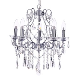 Annalee 5 Light Large Chandelier, Chrome - thumbnail 1