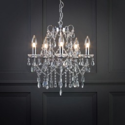 Annalee 5 Light Large Chandelier, Chrome - thumbnail 4