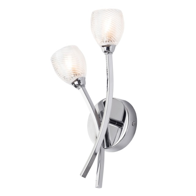 Kate Twin Arm Bathroom Wall Light, Chrome - image 1