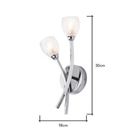 Kate Twin Arm Bathroom Wall Light, Chrome - thumbnail 7