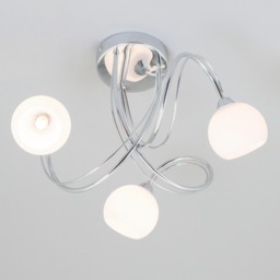 Soni Small Flush Ceiling Light, Chrome - thumbnail 4