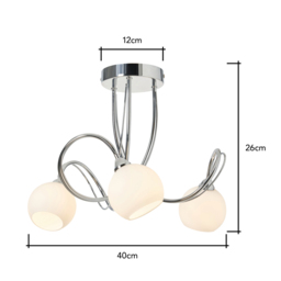 Soni Small Flush Ceiling Light, Chrome - thumbnail 9