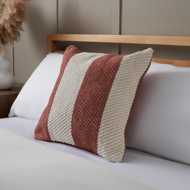 Herringbone Chenille Cushion, Terracotta - image 1
