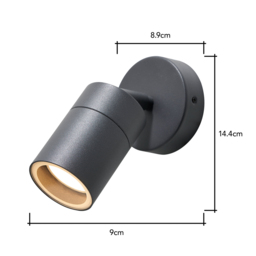 Jared Single Outdoor Wall Light, Anthracite - thumbnail 7