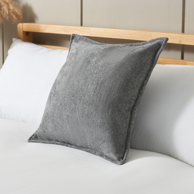 Oxford Chenille Cushion, Grey - image 1