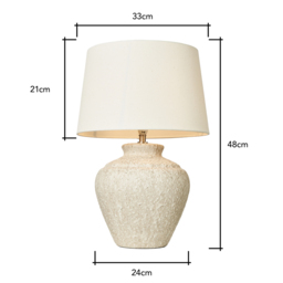 Flora Stone Effect Table Lamp, Natural - thumbnail 8