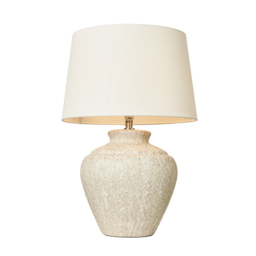Flora Stone Effect Table Lamp, Natural - thumbnail 1
