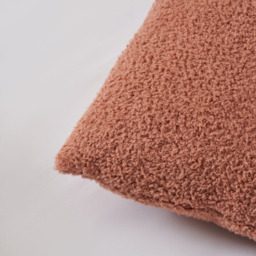Really Soft Teddy Bear Fleece Cushion, Clay - thumbnail 4