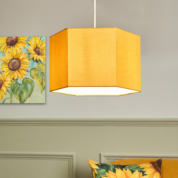 Glow Hexagon Ceiling Light Shade, Ochre - thumbnail 3