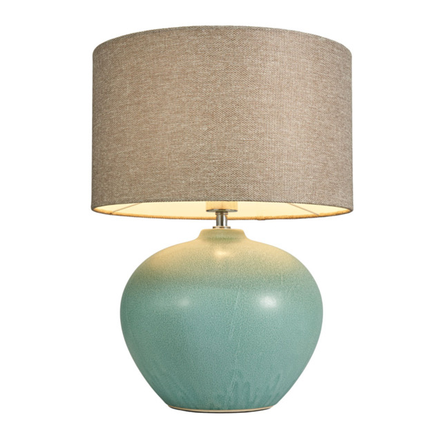 Polly Reactive Glaze Ceramic Table Lamp, Green
