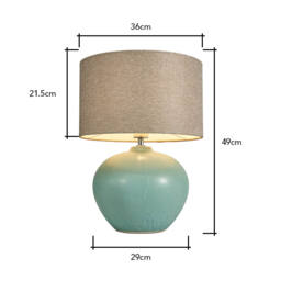 Polly Reactive Glaze Ceramic Table Lamp, Green - thumbnail 7