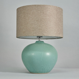 Polly Reactive Glaze Ceramic Table Lamp, Green - thumbnail 5