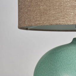 Polly Reactive Glaze Ceramic Table Lamp, Green - thumbnail 6