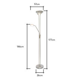 Mother and Child LED Floor Lamp, Satin Nickel - thumbnail 9