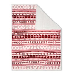 Christmas Fairisle Throw with Sherpa Back, Red - thumbnail 4